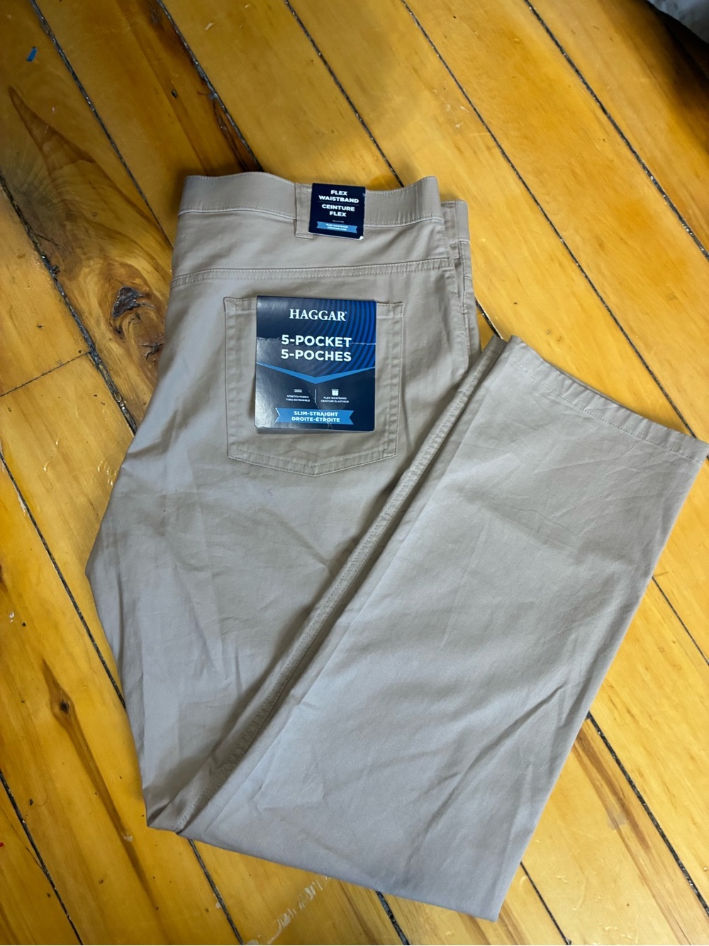 NWT Haggar Men's 5-Pocket Chinos Khakis 40 x 32